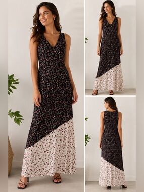 French Connection NWT Floral Maxi Dress Size 10 | Sleeveless V-Neck Cottagecore